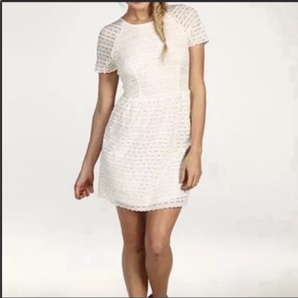 Free People Candy Lace White Scallop Dress
